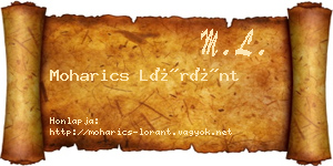 Moharics Lóránt névjegykártya