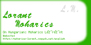lorant moharics business card